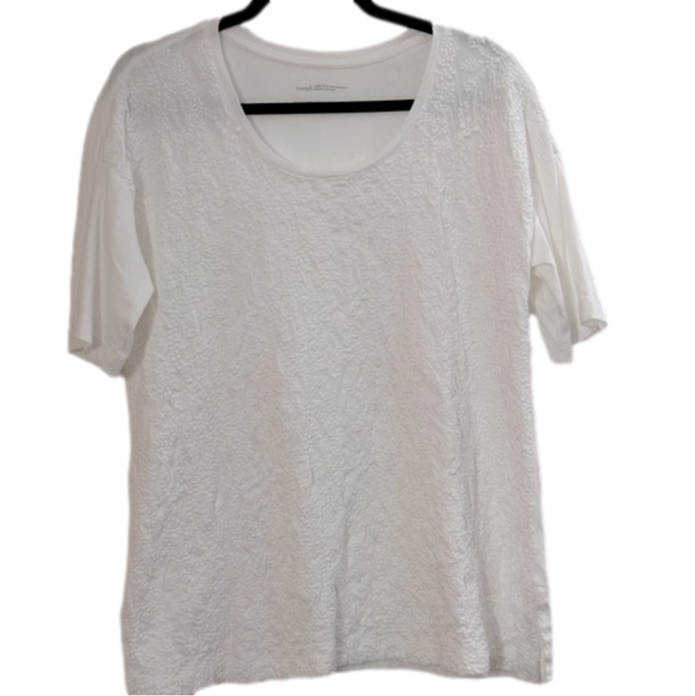 J. Jill PURE JILL Soft Embroidered Short Sleeve White Tee Top - Women’s Medium